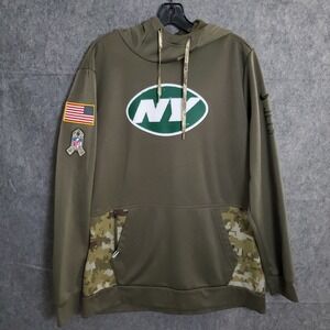 Nike New York Jets Salute to Service Therma-FIT Pullover Hoodie Mens Large NFL
